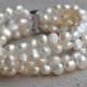 pearl bracelet - 4 Rows 8 inches 6-7mm ivory Freshwater baroque Pearl Bracelet, bridesmaid jewelry, wedding bracelet, real pearl bracelet
