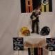 Playful Football Groom and Bride Wedding CakeToppers -Fun Weddings House Divided Couple Chicago Bears N Greenbay Packers Sports Fan