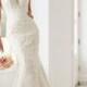 Elegant High Neck Wedding Dress With Lace Beading