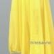 Assymetric chiffon hight low skirt  in bright yellow  color