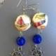 Sea earrings, naval earrings, summer earrings, helm earrings, beach earrings, gift for girl, dangling earrings, beaded earrings, beach party