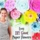 Paper flower tutorial, Giant Paper flower backdrop, Paper flower template, DIY paper flower pattern, Large paper flowers, wedding decor