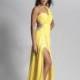 A line Sleeveless Chiffon Natural Waist One Shoulder Dress For Prom - Compelling Wedding Dresses