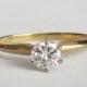Diamond Solitaire Engagement Ring - .40 Ct SI1 Diamond! 14K Yellow Gold Shank - GIA Graduate Gemologist Appraisal Incl 840 USD!