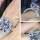 Forever One Moissanite & Diamond Halo Engagement Ring 14k White Gold 10x8mm Center 1.35ct Natural Diamonds Butterfly Design rings