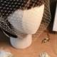 9" French Net, Russian Tulle Custom Bandeau Birdcage Veil