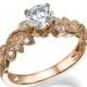 Gia Diamond Engagement Ring, Rose Gold Ring, Leaves Ring, Antique Ring, Art Deco Ring, Prong Setting Ring, Vintage Ring, leaf ring