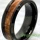 Unique Tungsten Wedding Band Hawaiian Koa Wood Inlay Tungsten Wood Ring Black Mens Promise Ring for Him Mens Tungsten Wedding Wood Ring
