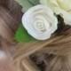 Ivory roses pin, bridal hair flower, bridal flower hair pin, wedding hair flowers, bridal hair pin, hair clay flower, bridal hair accessory