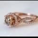 14K Gold Rose Gold 1.41 Carat Cognac Diamond Engagement Ring