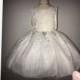 Pure White Princess styled flower girl wedding dress. Tutu pageant formal gown. Bridesmaids mini bride dress.