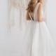 Wedding Dress , Gown, Pastel Champagne Ivory Nude Bridal  Dress ,V Neckline  Open Back Wedding Dress, Bohemian Gown - Lillian
