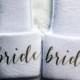 Gold Bride Slippers for Getting Ready, Bridal Showers