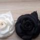 Ivory Camellia brooch, chanel style,flower brooch,black camellia,camellia for hair,camellia decoration,handmade flower,stylish brooch,2017