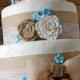Burlap & Lace Rustic Wedding Cake