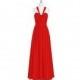 Red Azazie Fatima - Back Zip Chiffon Sweetheart Floor Length Dress - Charming Bridesmaids Store
