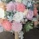Alternative Bridal Bouquet - Succulents, Dusty Miller, Sola Flowers, Silver Brunia, Keepsake Bouquet, Sola Bouquet, Rustic Wedding