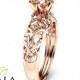 14K Rose Gold Morganite Engagement Ring Peach Pink Morganite Engagement Ring Vintage Styled Filigree Ring
