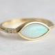 Gold Opal Ring, Marquise Opal Engagement Ring, Australian Opal Ring, White Opal Ring, Eye Ring, Opal Eye Ring