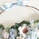 Wedding Flower Crown- Something Blue Headband- Blue Flower Crown- Maternity Photo Prop- Daisy Floral Halo- Flower Girl Headband