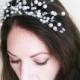 Gorgeous Silver Pearl Crystal Hand Wire Beaded Bridal Bride Wedding Tiara Crown DELLIANA Headpiece Winter Snow Queen Elsa Princess Frozen