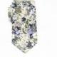 Retro Blue Floral Tie.Mens Floral Neckties.Wedding Ties.Groomsmen Ties.Mens Gift Ideas.