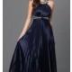 Empire Waist Navy Blue Floor Length Pleated Dress by My Michelle - Discount Evening Dresses 
