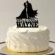 MADE In USA, Personalized Superhero With Cape and Bride Wedding Cake Topper, Silhouette Wedding Cake Topper Superhero Bride and Groom