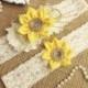 Sunflower Wedding Garter Set,Rustic Country Chic Wedding Garter Set,Keepsake & Toss garter Set