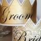 Wedding Crowns, Engagement Crowns, Wedding Rehearsal Crowns, Bride and Groom, Bride and Groom Crowns, Wedding Favors, Groom Gift