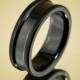 Men's Wedding Band Comfort Fit Interior Black Zirconium Ring