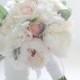 Peony Bouquet, Bridal Bouquet, Bride Bouquet, Wedding Bouquet, Silk Peony Bouquet, Blush Pink Bouquet, Beach Bouquet, White Peony Bouquet