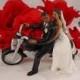 Motorcycle Get Away Ethnic Couple Hispanic Bride and African American Groom Wedding Cake Topper- Mix Skin Tones Hand Painted Figurines