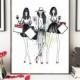 Fashion girls, Fashion illustration, Fashion girl art, Shopping, Black and White art, Fashion print, Fashion watercolor, Hermes bag