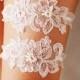 Wedding Garter Set Bridal Garter Belt - Keepsake Garter Toss Garter Included - Antique White Flower Lace Garter Garters - Vintage Inspired