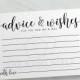 Advice and Wishes Cards Mr and Mrs  / Calligraphy Printable Advice for Bride and Groom / Newlyweds / Wedding Advice Card / Instant Download