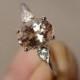 Natural Morganite Ring Oval Cut Sterling Silver