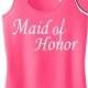 Maid Of Honor Tank Top with Personalized Date. Wedding Shirt. Bridesmaid Shirts. Bride Gift.Bridesmaid Gift Shirts. Bachelorette Party Tanks