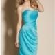 Strapless Ruched Satin Dress of Affairs by Mori Lee - Color Your Classy Wardrobe