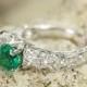 2.70 tcw Top Quality Colombian Emerald & Diamond Edwardian Engagement Ring 14k, Emerald Engagement Ring, Emerald Ring, Engagement Ring
