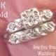 14K White Gold - Starfire Diamond Wedding Ring Set - Pennsylvania Antique Vintage Estate - Wedding Bride Victotian - Gift Box FREE SHIPPING