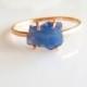 Custom Sapphire Engagement Ring, Alternative Engagement Ring, Rough Stone Ring, Raw Uncut Blue Crystal Ring, Ring, Gold Ring Made To Order