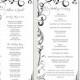 Black & white Wedding program template -instant download "Scroll" wedding order of ceremony -DIY printable order of service -YOU EDIT