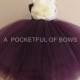 Eggplant Flower Girl Dress, Plum Flower Girl Dress, Eggplant Tulle Dress, Eggplant and Ivory Flower Girl Dress