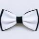 Bow tie for men stylish black and white, gift for man, bow tie for groom, bow tie groomsmen gift,ties grooms, best men,bow tie for gentleman