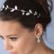 Floral Vine Headband, Silver Wedding Headband, Leaf Bridal Headband, Headband for Bride, Bridal Headpiece, Bridal Hair Accessory ~TI-3285