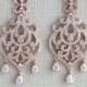 Rose Gold Bridal earrings, Bridal jewelry, Crystal earrings, Wedding earrings, Bridesmaids jewelry, Chandelier earrings, Swarovski AMELIA