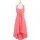 Watermelon Azazie Annabel - Asymmetrical Halter Chiffon Back Zip Dress - Cheap Gorgeous Bridesmaids Store