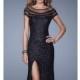 Black Sequin Slit Gown by La Femme - Color Your Classy Wardrobe