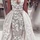 Lace Mermaid Wedding Dresses Lace Trim Elegant Bridal Gowns New White Wedding Dress